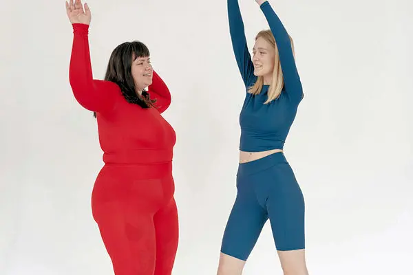 Two women in gym clothing